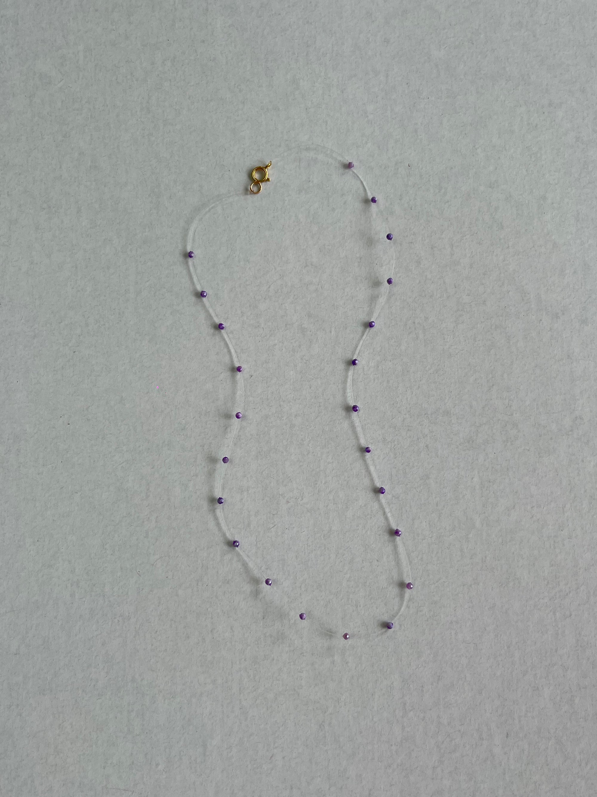 Nude Choker Piedra Luna lila